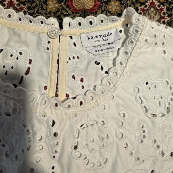 Kate Spade Floral Embroidered Cutwork Top, 8 - Picture 5 of 14